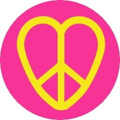 PEACE: Sziv (jelvény, 2,5 cm)