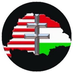 NAGY-MAGYARORSZÁG: Kettős kereszt (jelvény, 2,5 cm)