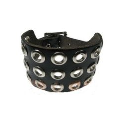 3 soros, bőr csuklószorító (lyukas)