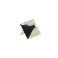 Szegecs, piramis, kicsi, nikkel (12x12x5mm, 1/2 inch)