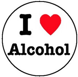 I LOVE ALCOHOL (jelvény, 2,5 cm)