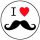 I LOVE BAJUSZ (badge, 2,5 cm)