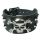 2 ROW WIDTH VAMPIRE SKULL AND CROSSBONES WITH 4 CONICAL ON BOTH SIDES