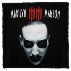 MARILYN MANSON: MM (9,5 cm x 9,5 cm) (felvarró)