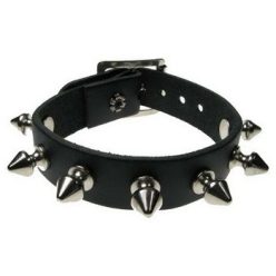 1 soros, bőr csuklószorító, tüske szegecs