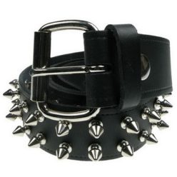 2 soros bőr öv, tüske szegeccsel