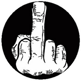 FUCK OFF (finger) (jelvény, 2,5 cm)