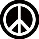 PEACE: b/w (circle, 95 mm) (felvarró)