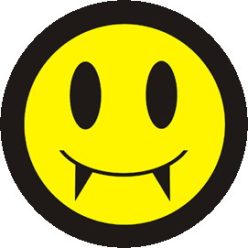 GOTH SMILEY (nagy jelvény, 3,7 cm)