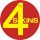 4 SKINS: 4 Skins (nagy jelvény, 3,7 cm) 